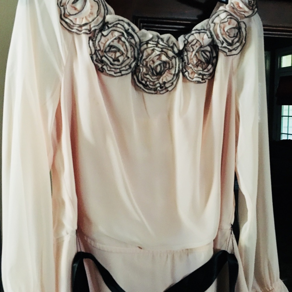 NWT Adrianna Papell Embellished Rosette neckline